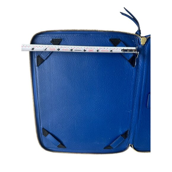 DVF Diane Von Furstenberg Blue Pebble Leather Ipad Cover Case - Picture 5 of 9